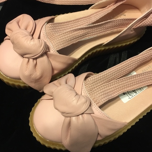 New Fenty by Rihanna Puma Pink Creeper Bow Sandals - Picture 7 of 8